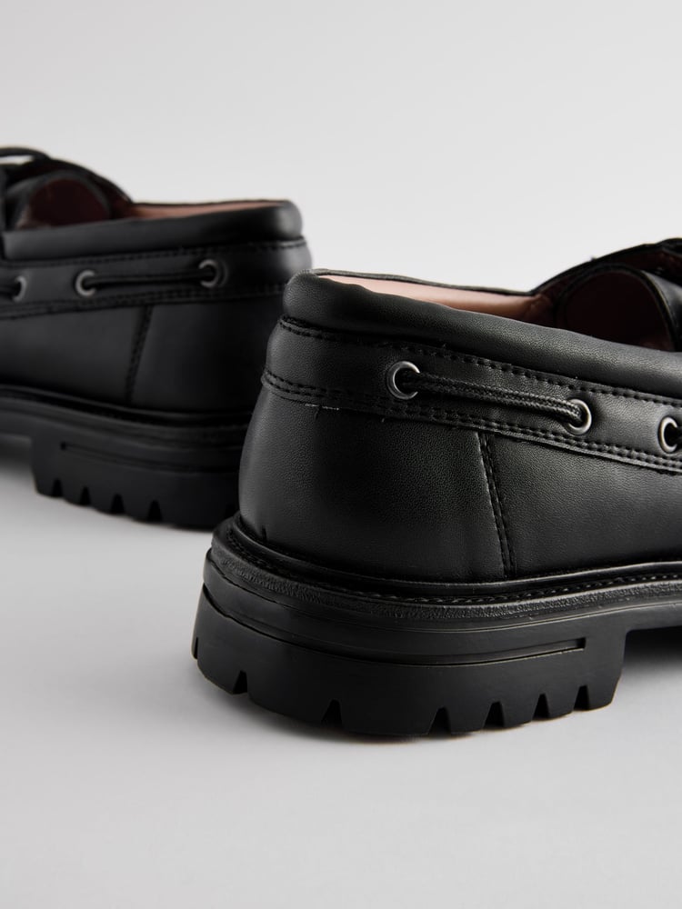 Black Chunky Boat Shoes - Image 6 of 6