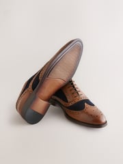 Tan Brown Heritage Brogue Shoes - Image 3 of 5