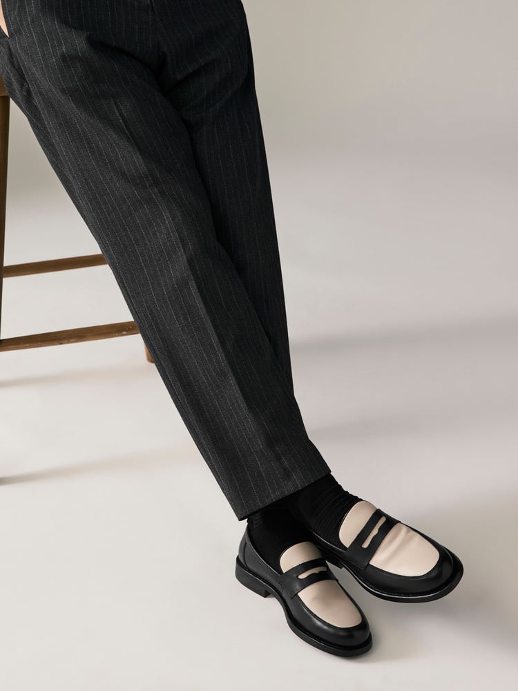 Black and White Penny Loafers - Image 1 of 7