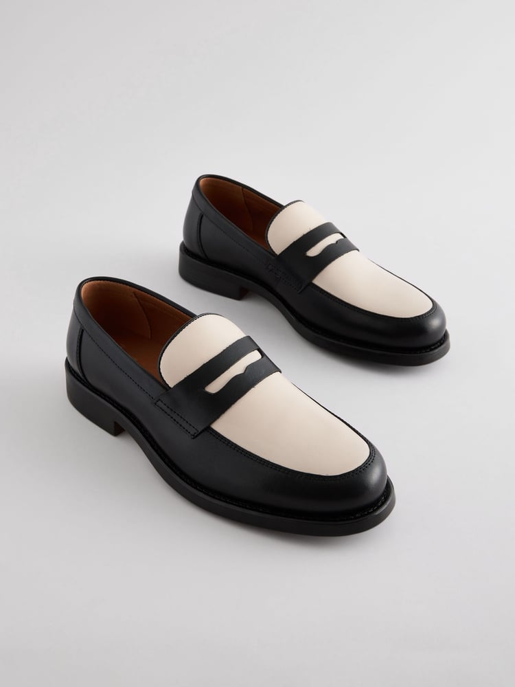 Black and White Penny Loafers - Image 2 of 7