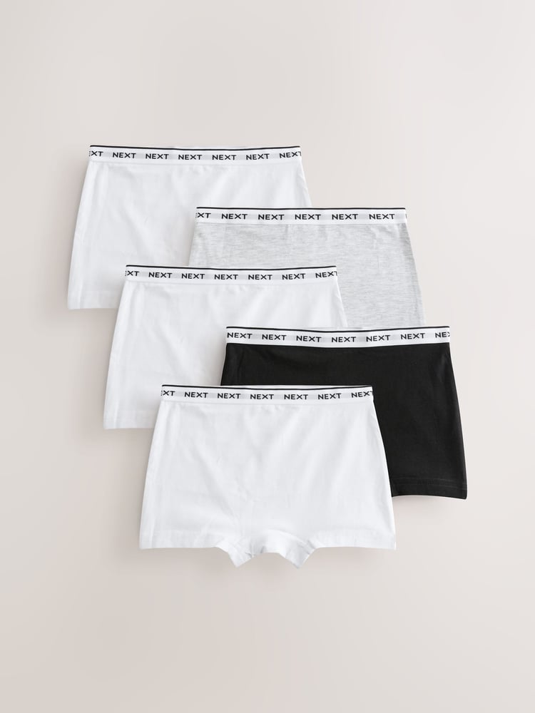 Black/White Short Briefs 5 Pack (2-16yrs) - Image 1 of 8