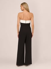 Adrianna by Adrianna Papell Knit Crepe Strapless Black Jumpsuit - Image 2 of 7