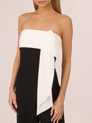 Adrianna by Adrianna Papell Knit Crepe Strapless Black Jumpsuit - Image 4 of 7
