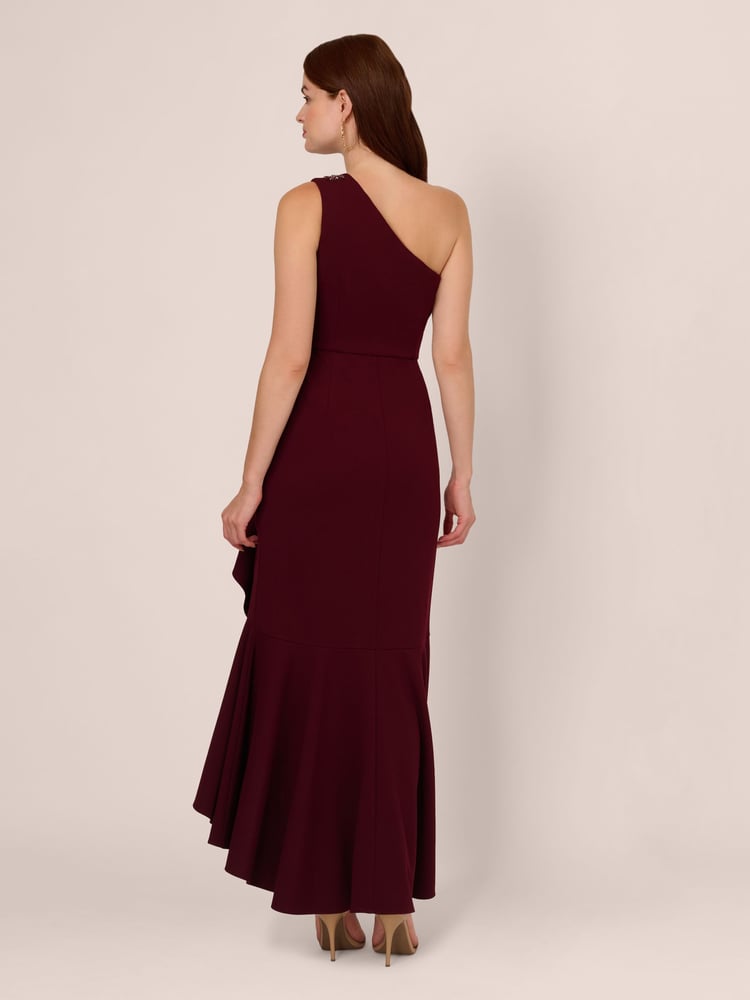 Adrianna Papell Blue Studio Beaded Knit Crepe Gown - Image 2 of 7