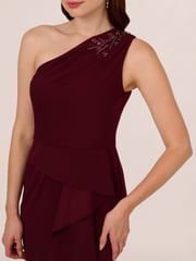 Adrianna Papell Blue Studio Beaded Knit Crepe Gown - Image 4 of 7