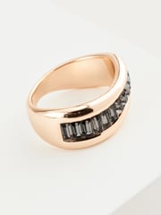Gold Tone Wave Baguette Stone Ring - Image 1 of 1