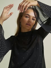 Florere Rib Knit Metallic Thread Midi Dress - Image 5 of 7