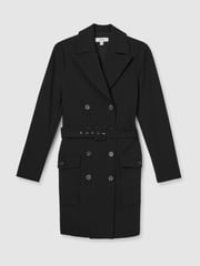 Reiss Black Casiya Structured Suit Midi Dress - Image 2 of 7