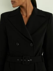 Reiss Black Casiya Structured Suit Midi Dress - Image 4 of 7
