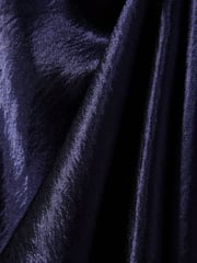 Reiss Indigo Paisley Petite Cowl-Neck Hammered-Satin Slip Dress - Image 5 of 6