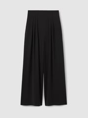 Schwarz - Florere Plissierte Hose mit weitem Bein - Bild 2 von 6