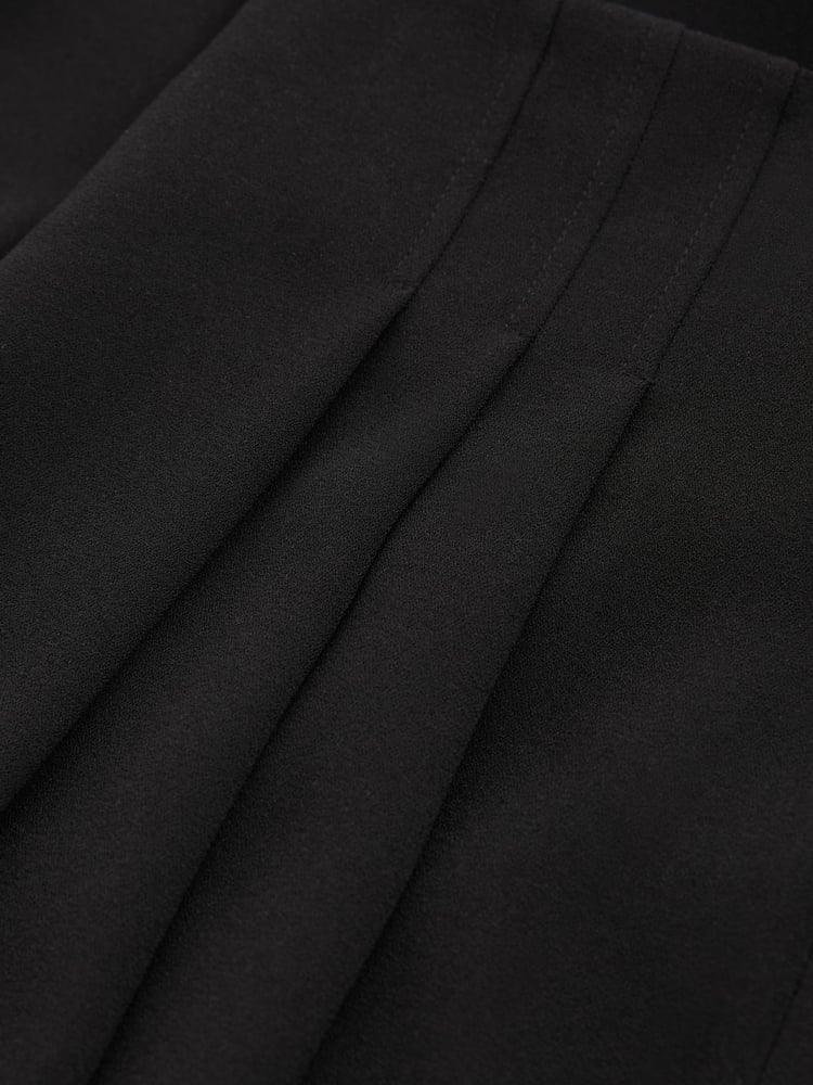 Schwarz - Florere Plissierte Hose mit weitem Bein - Bild 6 von 6