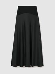 Florere Hybrid Satin Midi Black Skirt - Image 2 of 6