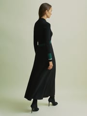 Florere Hybrid Knit Zip-Front Midi Black Dress - Image 5 of 6