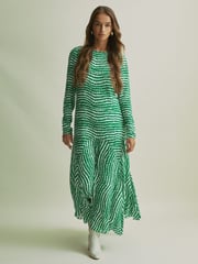 Florere Green Asymmetric Midi Dress - Image 1 of 8