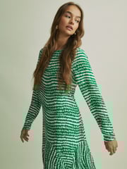 Florere Green Asymmetric Midi Dress - Image 3 of 8