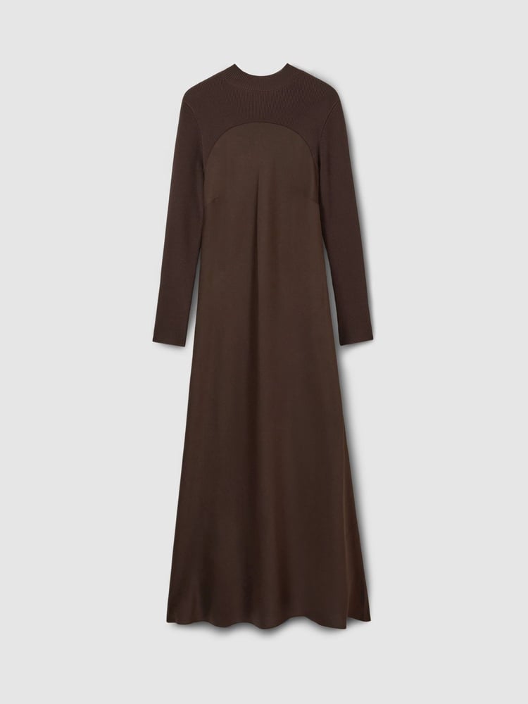 Florere Hybrid Knit Midi Chocolate Dress - Image 2 of 6