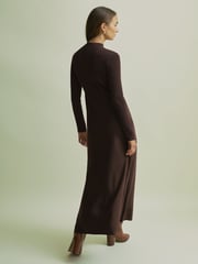 Florere Hybrid Knit Midi Chocolate Dress - Image 4 of 6