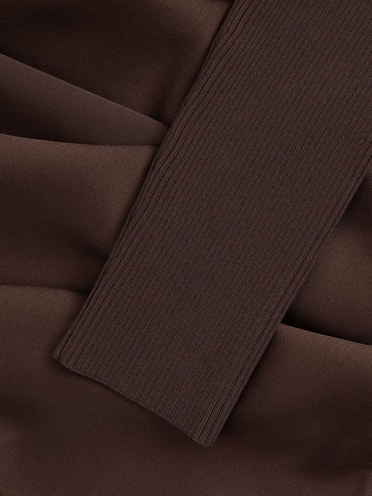 Florere Hybrid Knit Midi Chocolate Dress - Image 6 of 6