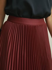 Florere Cinnamon Pleated Satin Maxi Skirt - Image 5 of 6