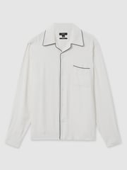 Reiss White Aperitif Cocktail-Jacquard Faille Shirt - Image 2 of 7
