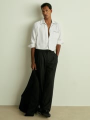 Reiss White Aperitif Cocktail-Jacquard Faille Shirt - Image 3 of 7