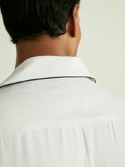 Reiss White Aperitif Cocktail-Jacquard Faille Shirt - Image 5 of 7