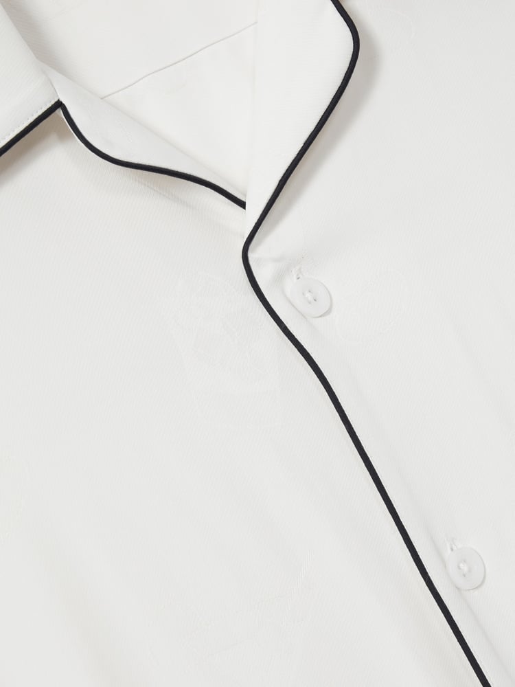 Reiss White Aperitif Cocktail-Jacquard Faille Shirt - Image 7 of 7