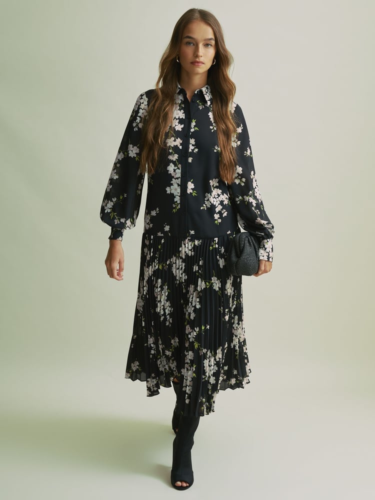 Florere Dropped Waist Shirt Midi Dress - Image 1 of 7