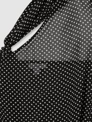 Reiss Black Tina One-Shoulder Polka-Dot Georgette Top - Image 6 of 6