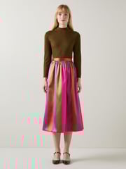 LK Bennett Green Olsen And Magenta Stripe Jacquard Social Skirt - Image 2 of 4