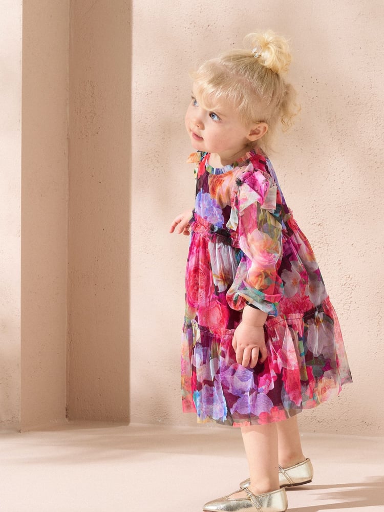 Angel & Rocket Pink Alessia Floral Print Dress - Image 2 of 8