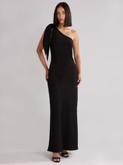 Ro&Zo Black Ro&Zo Charlotte Crepe One Shoulder Maxi Dress - Image 1 of 5