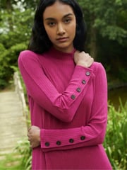 Ro&Zo Berry Rib Knit High Neck Dress - Image 2 of 8