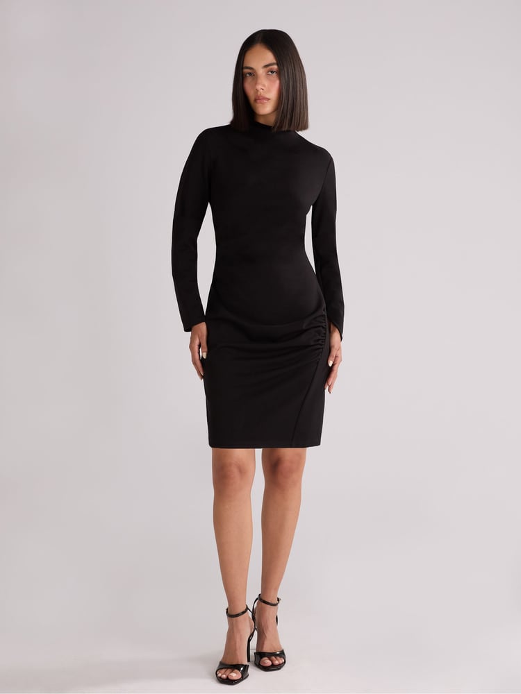 Ro&Zo Black Ponte Crew Neck Mini Dress - Image 1 of 3