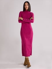 Ro&Zo Berry Petite Rib Knit High Neck Dress - Image 1 of 5