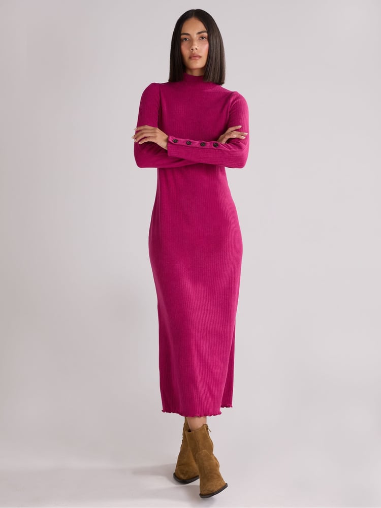 Ro&Zo Berry Petite Rib Knit High Neck Dress - Image 1 of 5