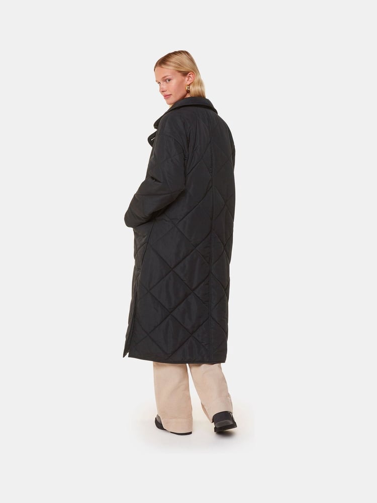 Whistles – Alice – langer, gesteppter Mantel in Schwarz - Bild 2 von 5