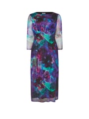 Yours Curve Blue London Mesh Dress - Image 5 of 5