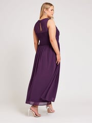 Yours Curve Purple London Lace Front Maxi Dress - Image 3 of 4