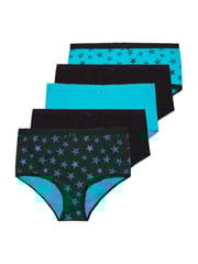 Yours Curve Blue Full 100% Cotton Briefs 5 Pack - Image 3 of 5