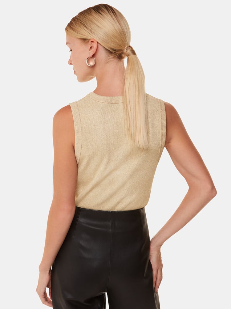Whistles Gold Luna Sparkle Tank - Image 2 of 5