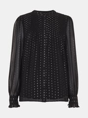 Whistles Black Metallic Stripe Blouses - Image 5 of 5