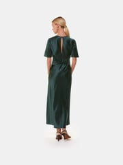 Whistles Green Avery Satin Twist Dress - Image 3 of 5