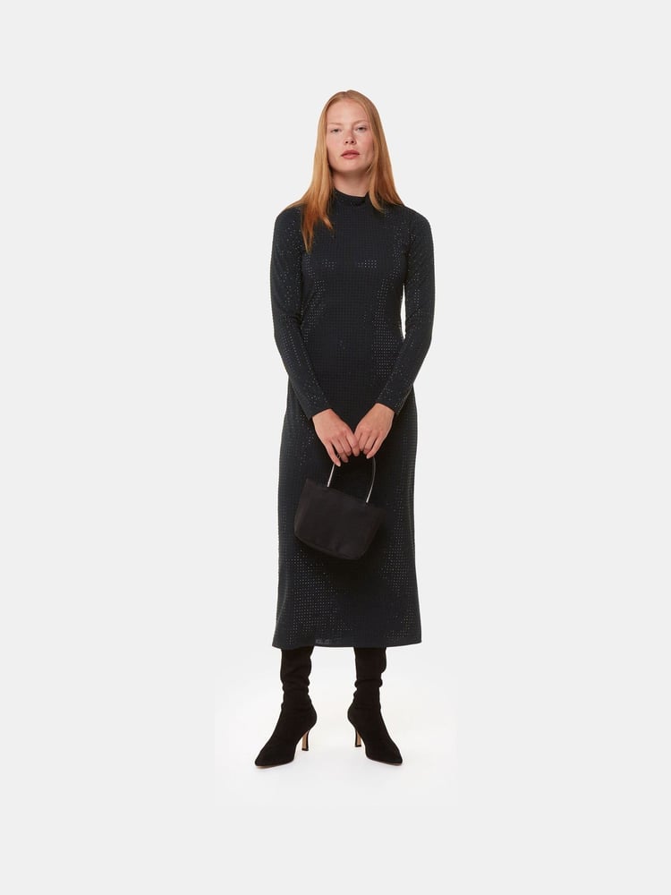 Whistles Hot Fix Jersey Midi Black Dress - Image 2 of 6