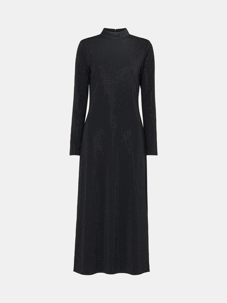 Whistles Hot Fix Jersey Midi Black Dress - Image 6 of 6