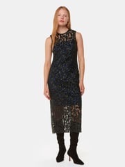 Whistles Floral Sequin Lyra Black Dress - Image 1 of 5