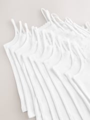 White 10 Pack Elastic Strappy Cami Vests (1.5-16yrs) - Image 6 of 7