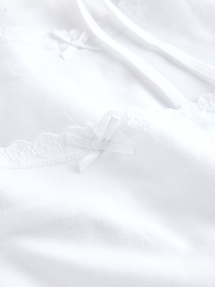 White 3 Pack Elastic Strappy Cami Vests (1.5-16yrs) - Image 5 of 5