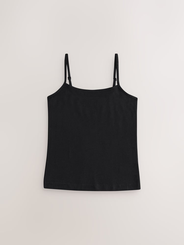 Black Strappy Cami Vests 3 Pack (1.5-16yrs) - Image 2 of 7